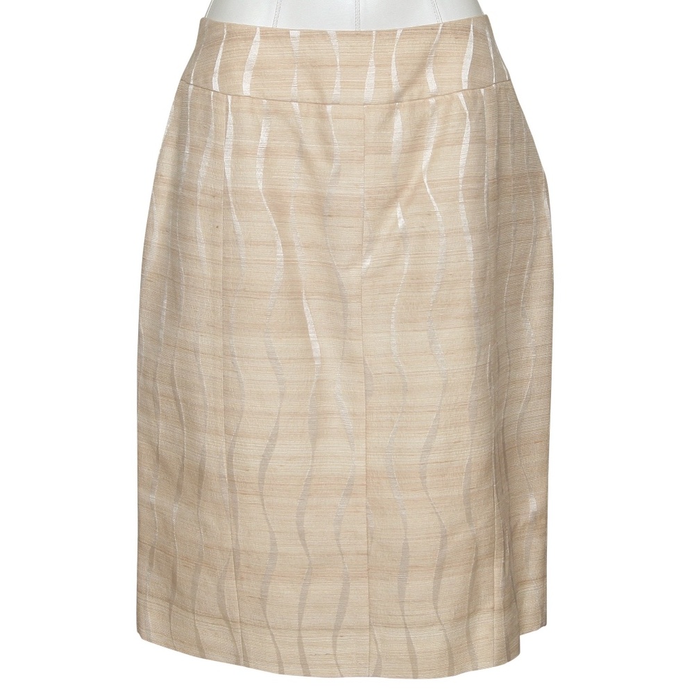 SALVATORE FERRAGAMO Skirt Knee Length Cream Zipper Straight 14 48